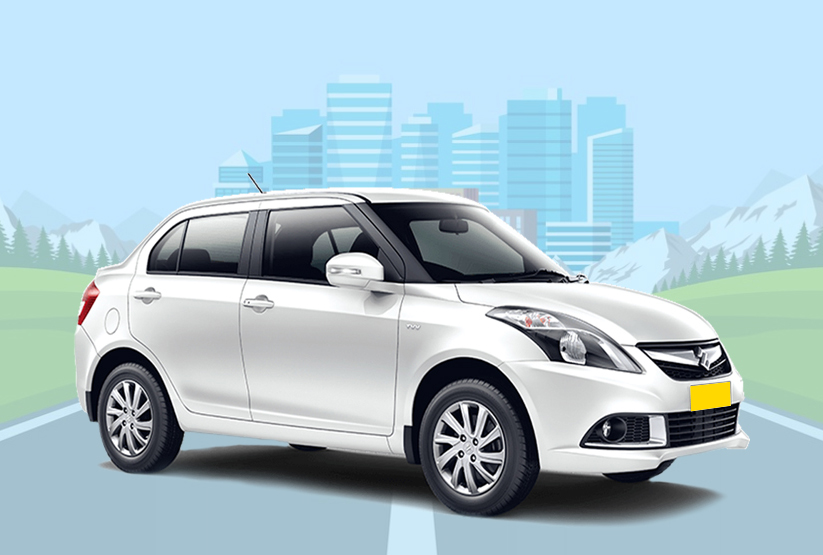 Maruti Swift Dzire AC sedan cab for outstation hire from Madurai